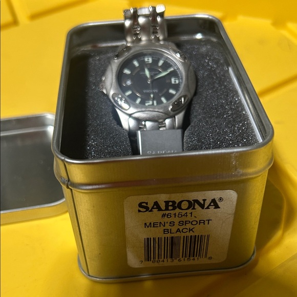 Silver and Black Men's Watch - Picture 2 of 3